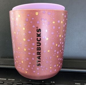 Rare 2021 Starbucks Lilac Berry  Speckle Tumbler 8oz Ceramic Travel Coffee Tea